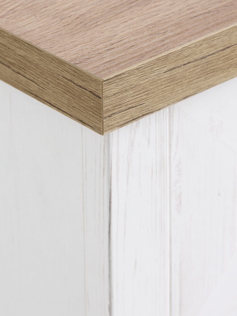 MARKSKEL Byrå MARKSKEL 4 lådor vit/natur vildekfärgad