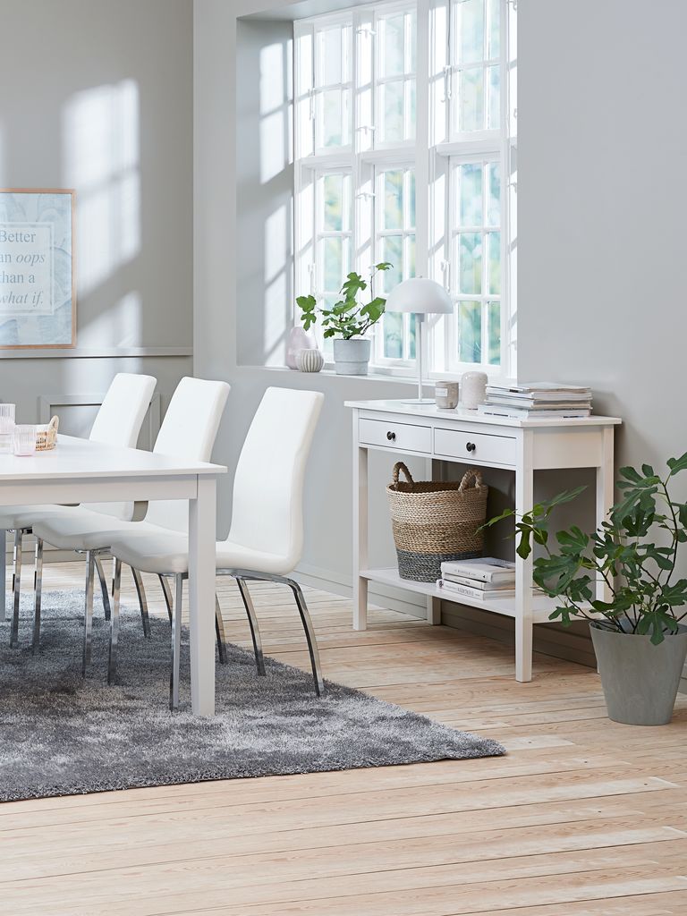 NORDBY Avlastningsbord NORDBY 40x110 2 lådor 1 hylla vit