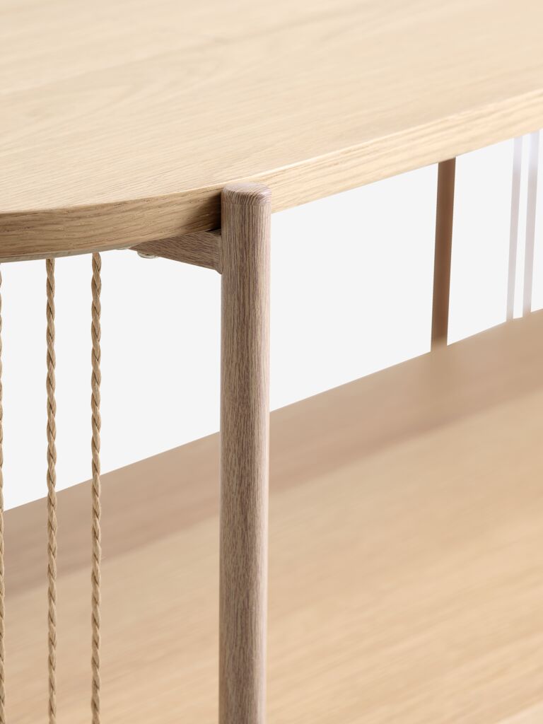 SNESLEV Skänk SNESLEV 2 hyllor natur ekfärgad