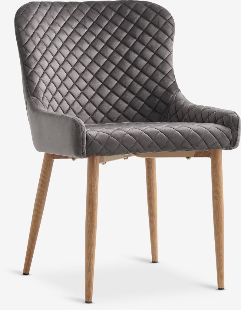 PEBRINGE Matstol PEBRINGE sammet grå/natur ek