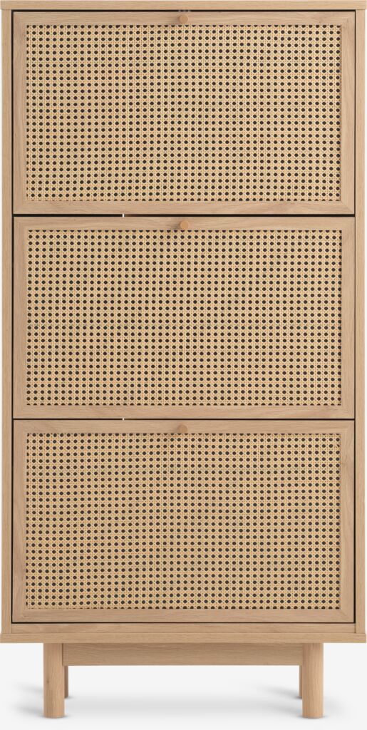 HALMSTAD Skoskåp HALMSTAD 3 fack konstrotting/varm ekfärgat