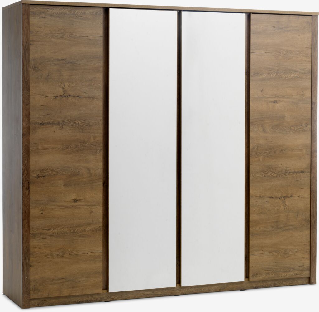 VEDDE Garderob VEDDE 220x197 m/spegel mörk vildekfärgad