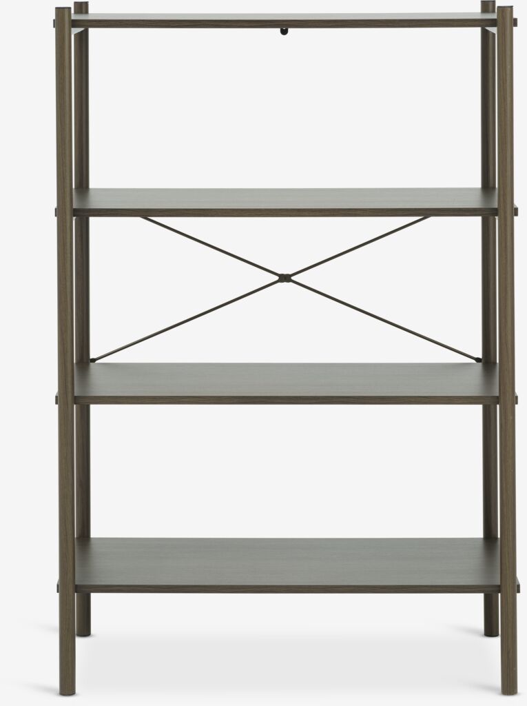 LINDVED Hyllenhet LINDVED 4 hyllor mörk ekfärgad