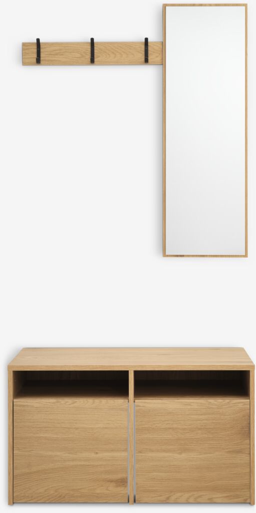 RAVSTED Hallmöbel RAVSTED m/spegel 2 lådor varm ekfärgad