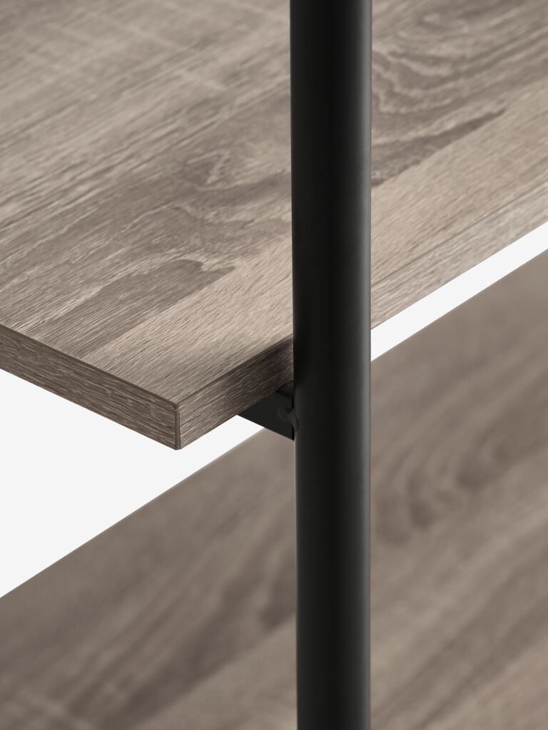 VANDBORG Hyllenhet VANDBORG 5 hyllor ljus ekfärgad/svart