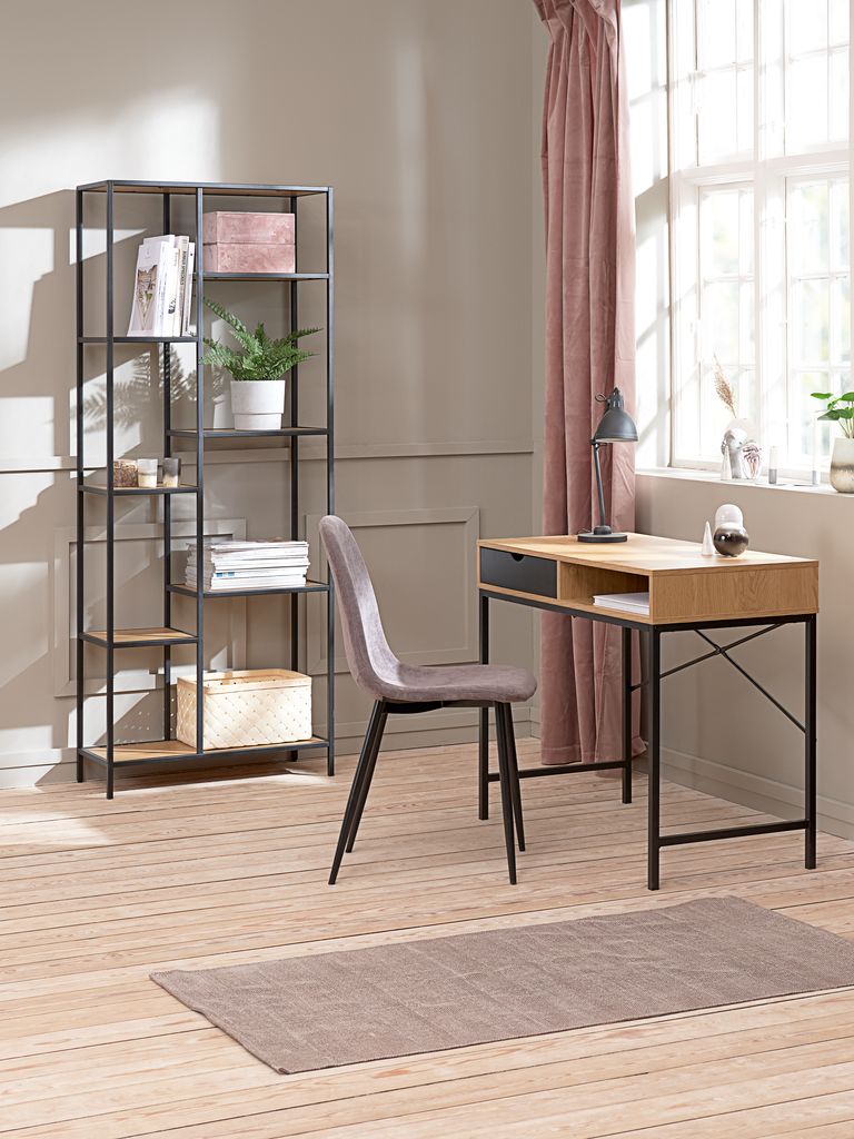 TRAPPEDAL Hyllenhet TRAPPEDAL 7 hyllor varm ekfärgad/svart