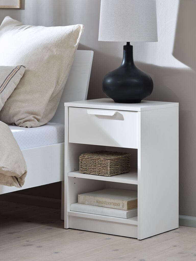 JENSLEV Sängbord JENSLEV 1 låda vit