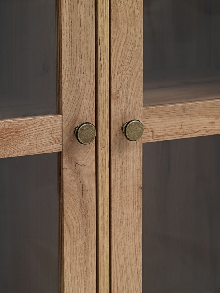 SKALS Bokhylla SKALS glasdörrar mörk vildekfärgad