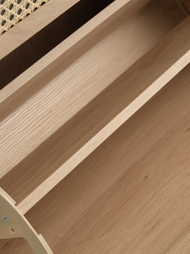 HALMSTAD Skoskåp HALMSTAD 3 fack konstrotting/varm ekfärgat