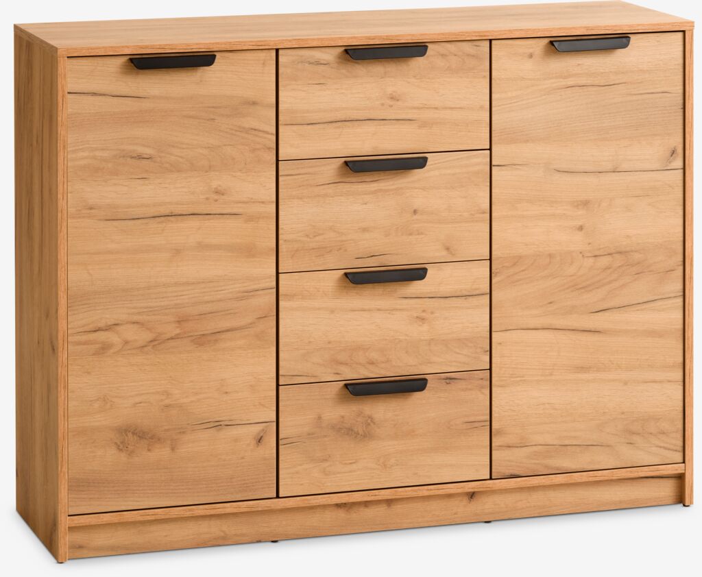 JENSLEV Skänk JENSLEV 2 dörrar 4 lådor ek