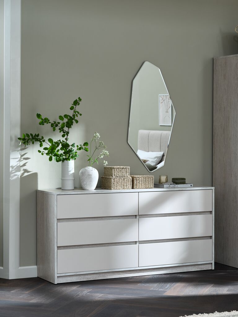 BILLUND Byrå BILLUND 3+3 lådor travertinfärgad/beige