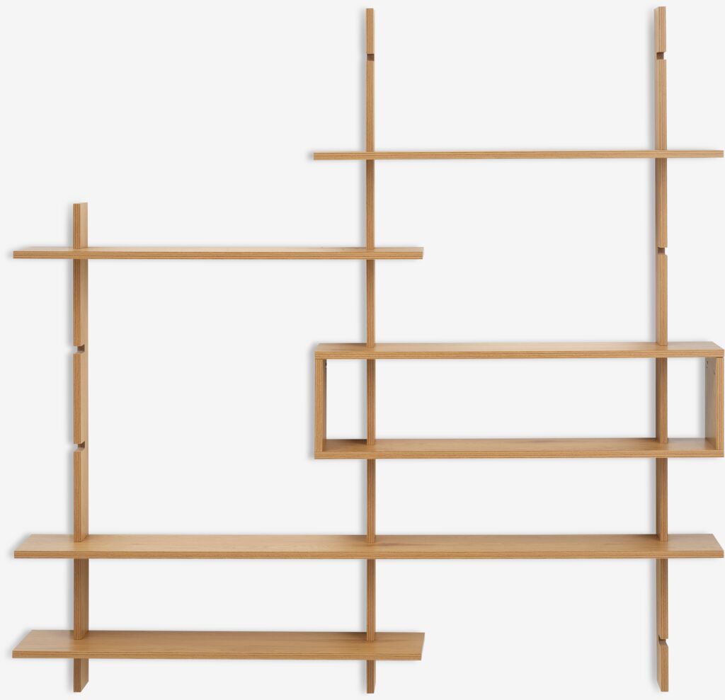 KARLEBY Hyllsystem KARLEBY 6 justerbara hyllor varm ekfärgat