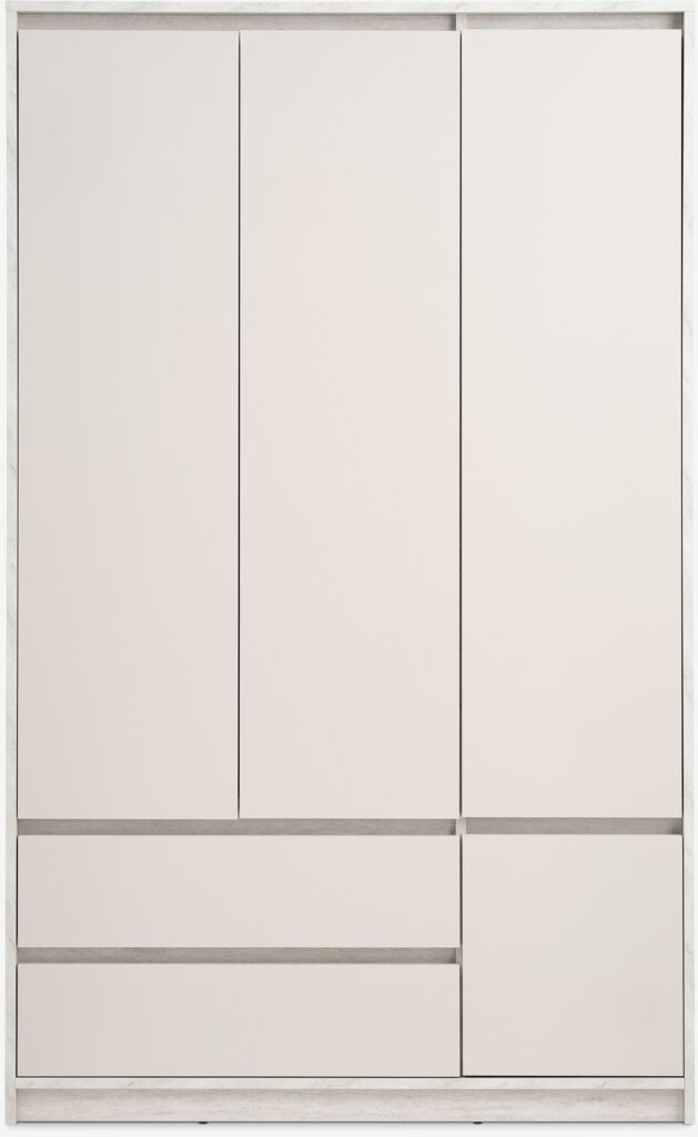 BILLUND Garderob BILLUND 119x193 4 dörrar 2 lådor travertin/beige