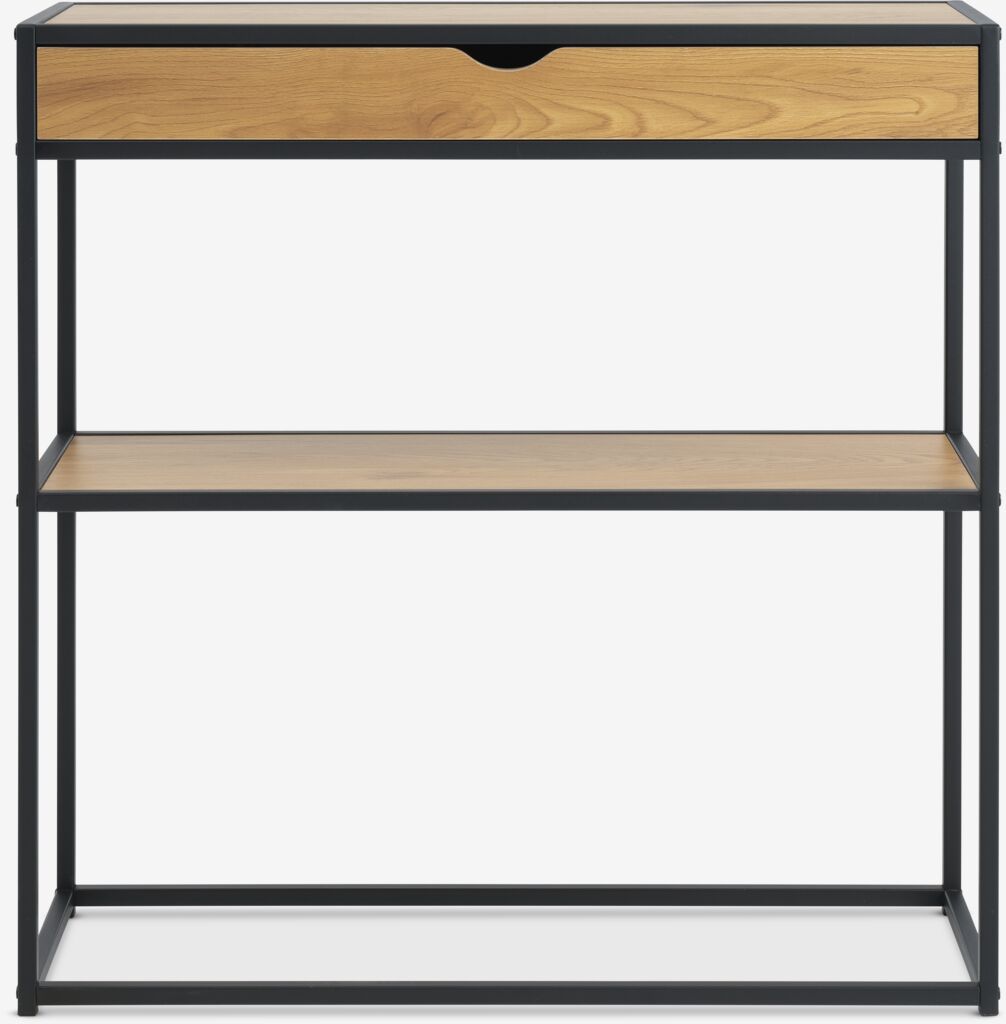 TRAPPEDAL Avlastningsbord TRAPPEDAL 30x80 1 låda varm ekfärgat/svart