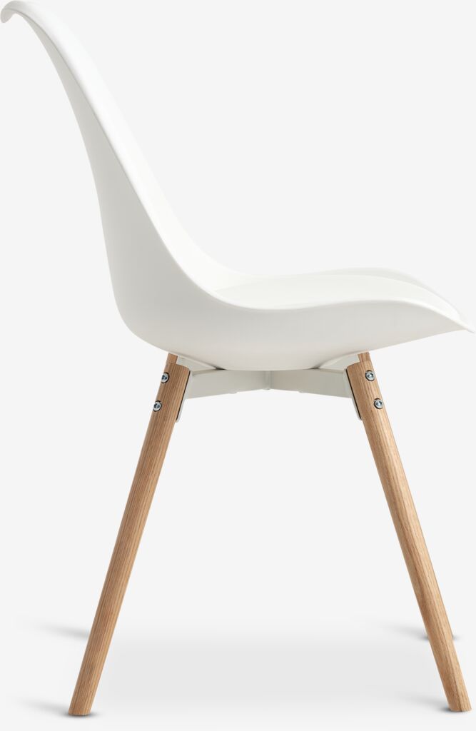 KASTRUP Matstol KASTRUP vitt konstläder/natur ek