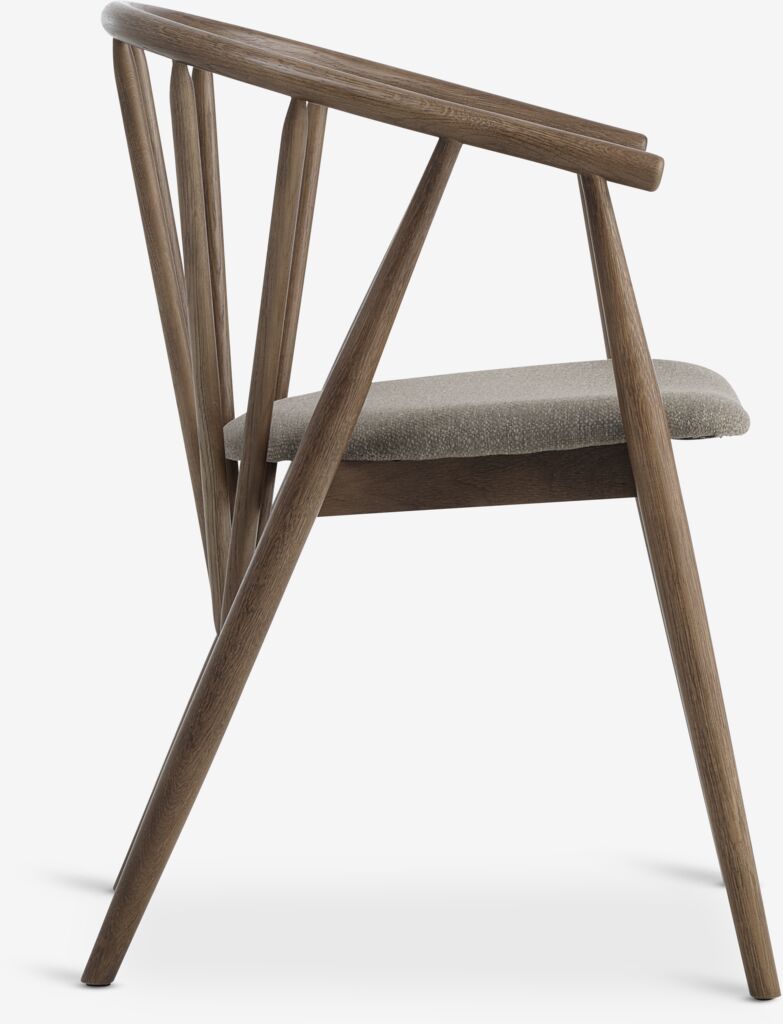 LYKSBORG Matstol LYKSBORG mörk ek/mörk sand tyg