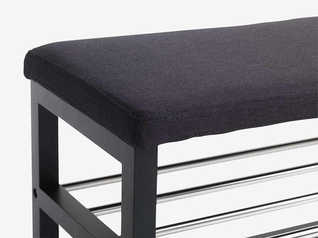 EGESKOV Bänk EGESKOV m/skohyllor stål/svart