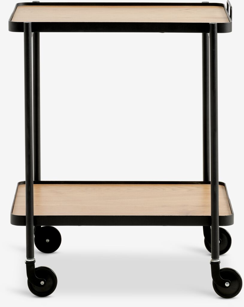 GANGSTED Rullbord GANGSTED 2 hyllor varm ekfärgat/svart