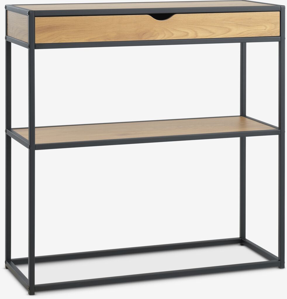 TRAPPEDAL Avlastningsbord TRAPPEDAL 30x80 1 låda varm ekfärgat/svart