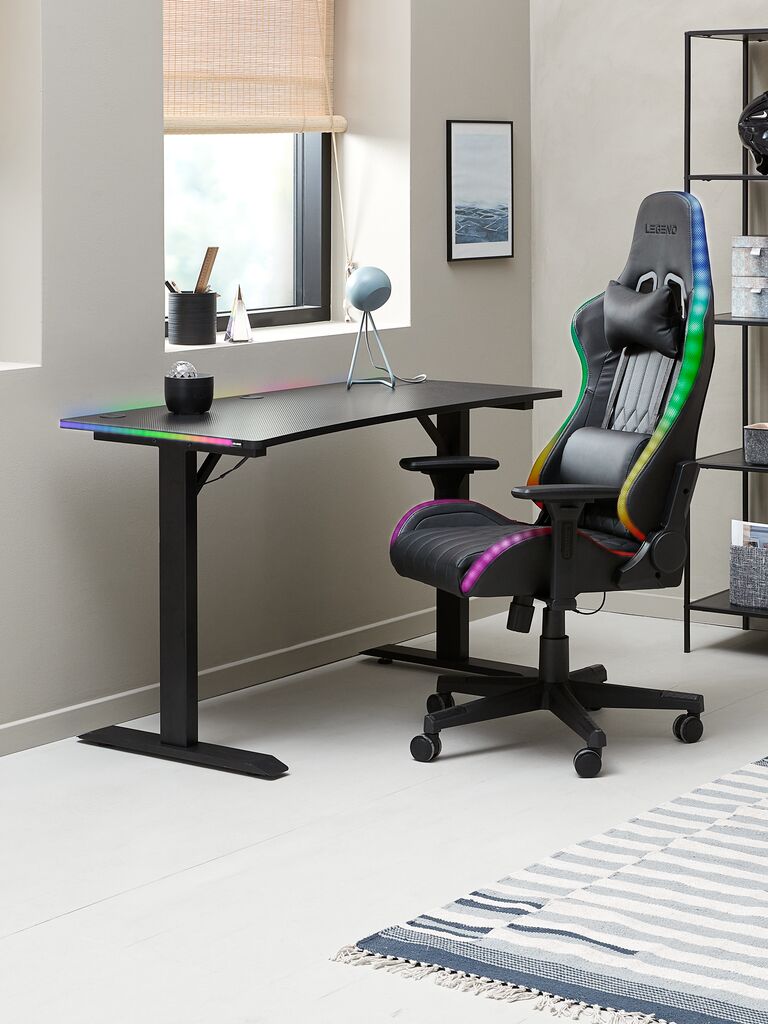 RANUM Gamingstol RANUM med LED svart konstläder/svart