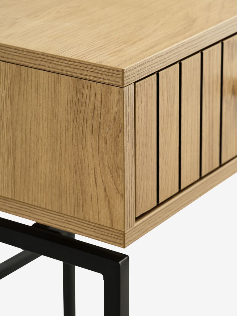 HEMDRUP Sängbord HEMDRUP 1 låda varm ekfärgat/svart