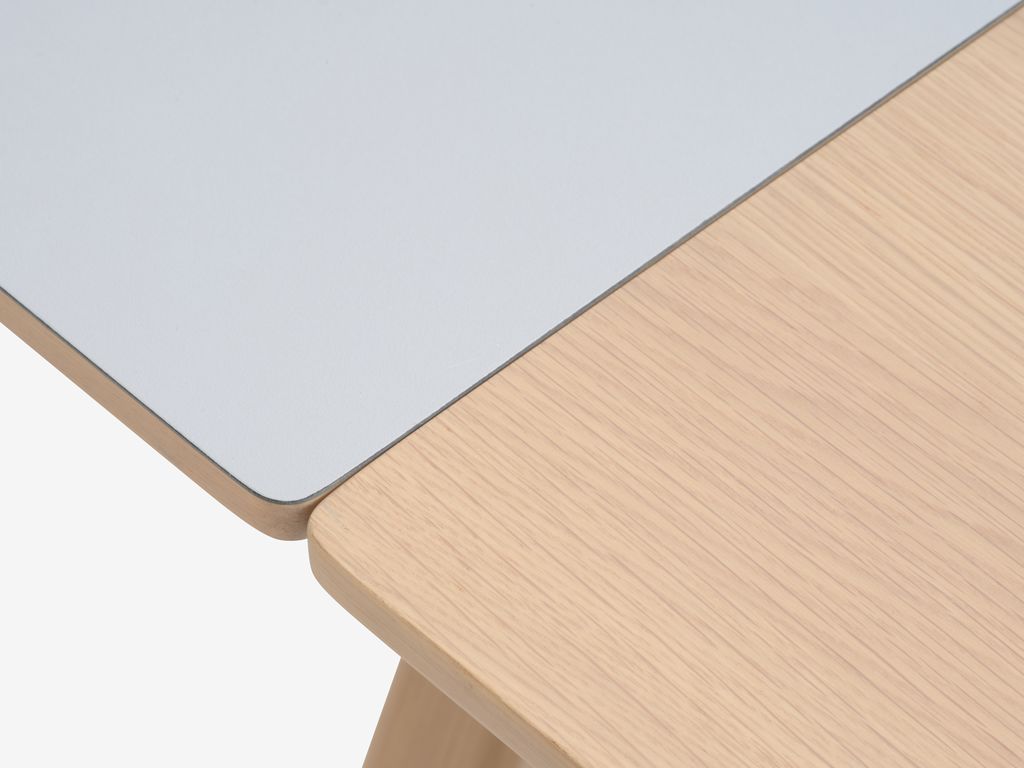 EGEBJERG Matbord EGEBJERG 90x160/250 ljusgrå/ek