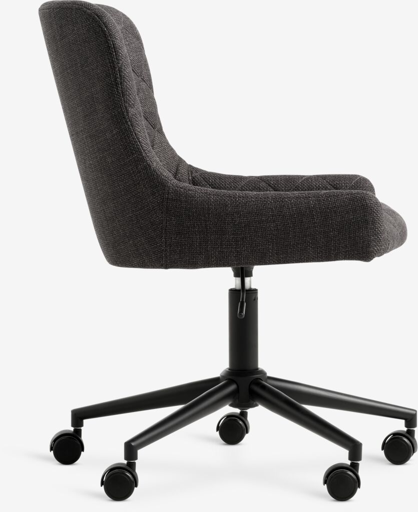 PEBRINGE Sivbordsstol PEBRINGE mörkgrått tyg/svart