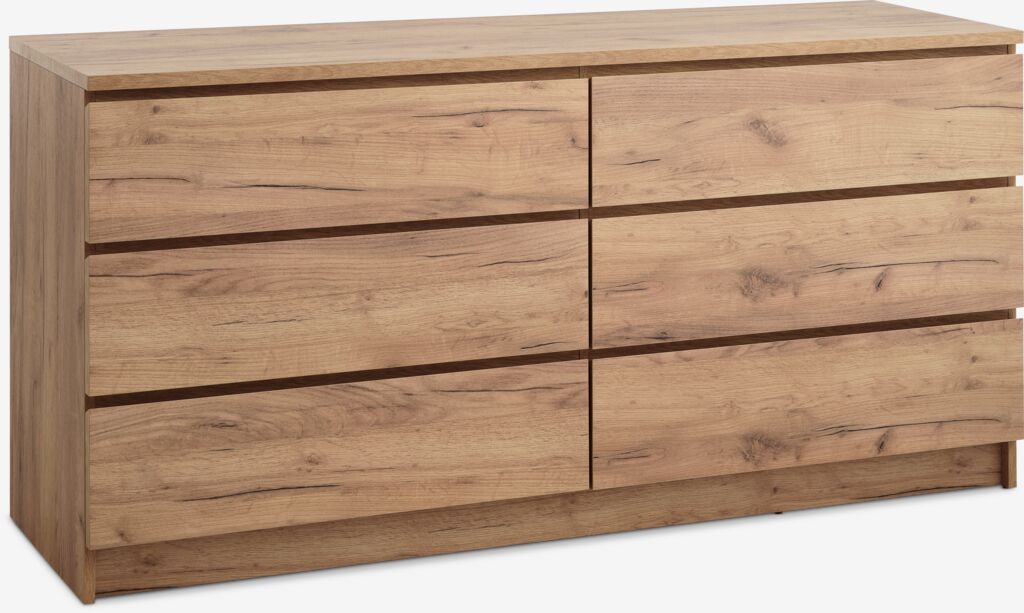 LIMFJORDEN Byrå LIMFJORDEN 3+3 lådor natur vildekfärgad