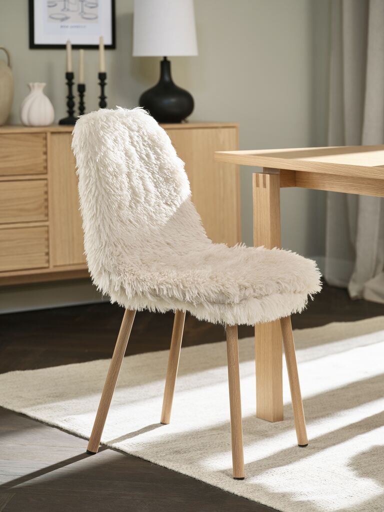 JONSTRUP Matstol JONSTRUP teddy offwhite tyg/ekfärgad