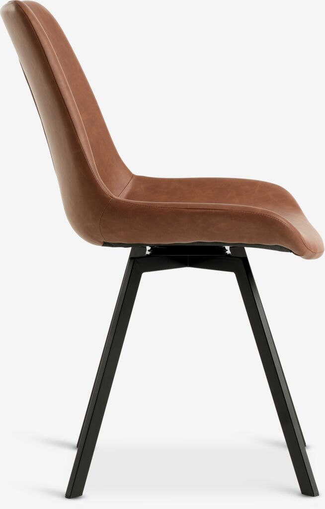 HYGUM Matstol HYGUM vridplatta konjak konstläder/svart