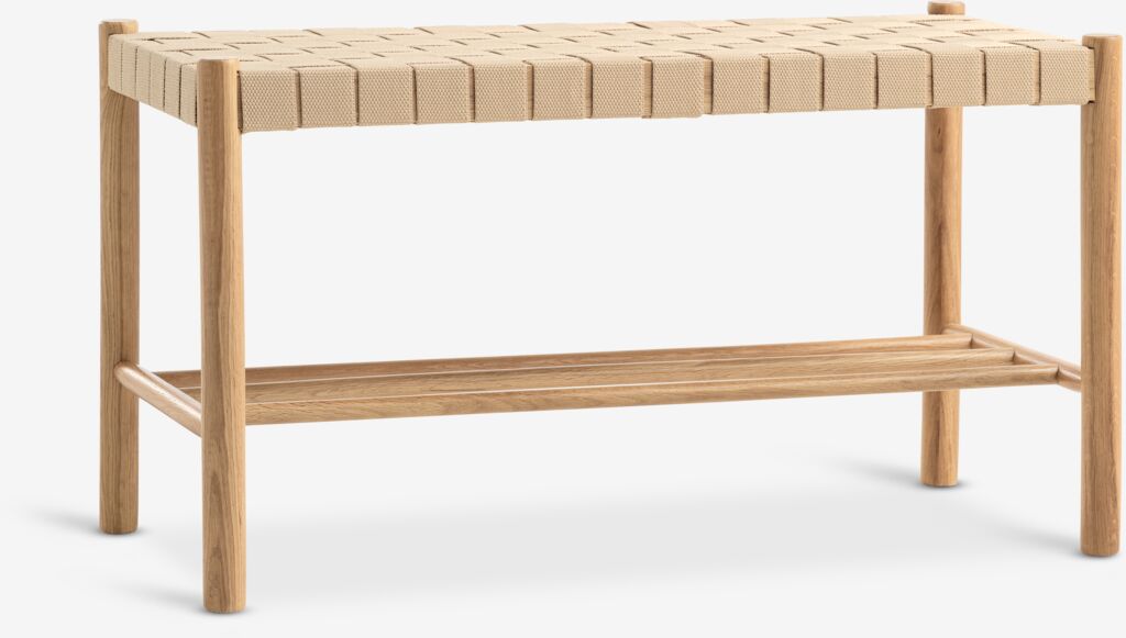 VADEHAVET Bänk VADEHAVET m/hylla natur ek/natur