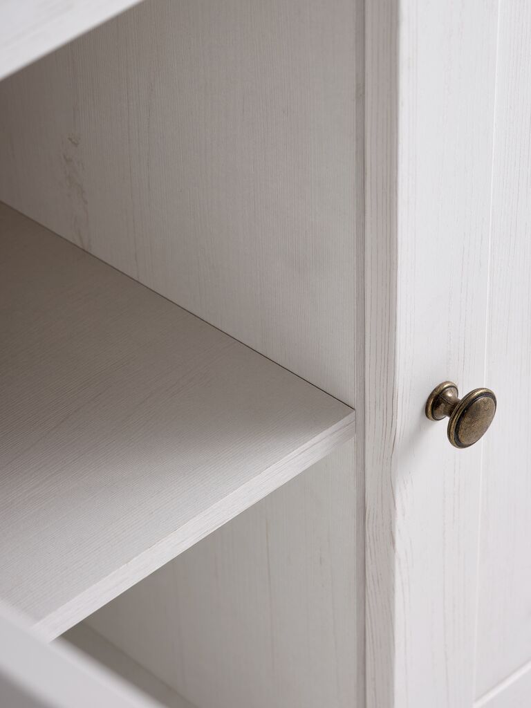 MARKSKEL Skänk MARKSKEL 3 dörrar vit/natur vildekfärgad