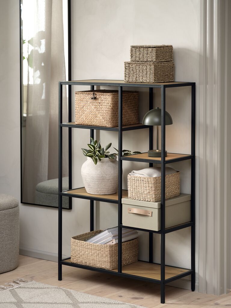 TRAPPEDAL Hyllenhet TRAPPEDAL 5 hyllor varm ekfärgad/svart