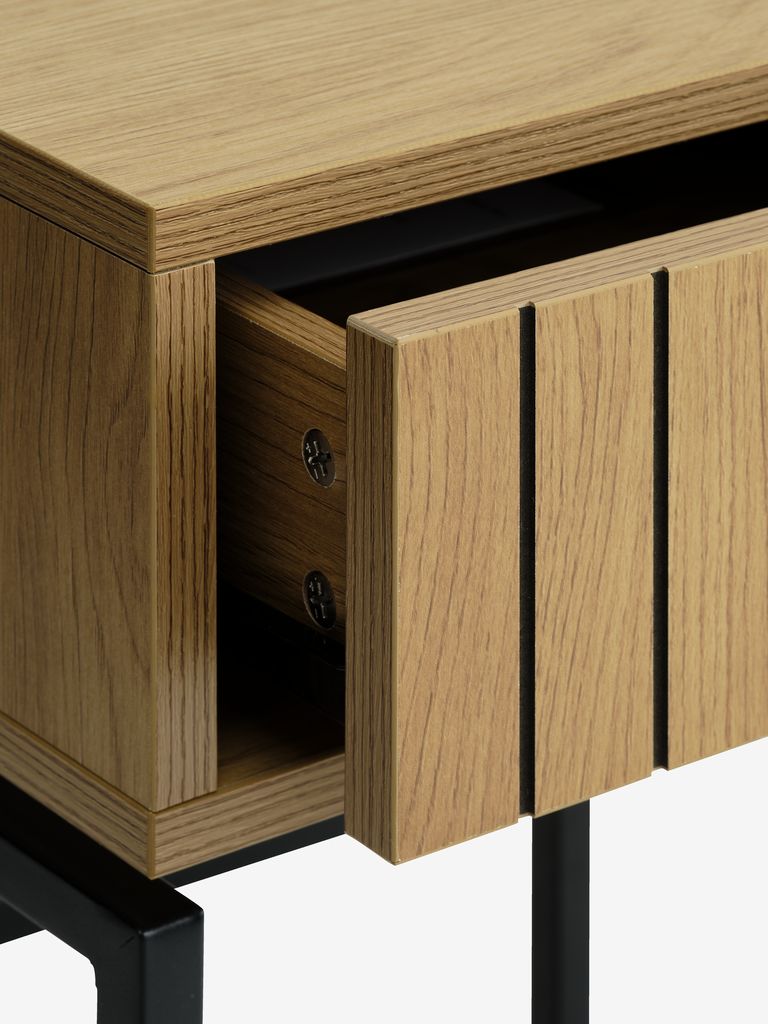 HEMDRUP Sängbord HEMDRUP 1 låda varm ekfärgat/svart