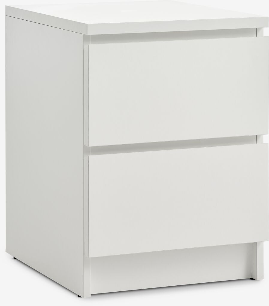 LIMFJORDEN Sängbord LIMFJORDEN 2 lådor vit
