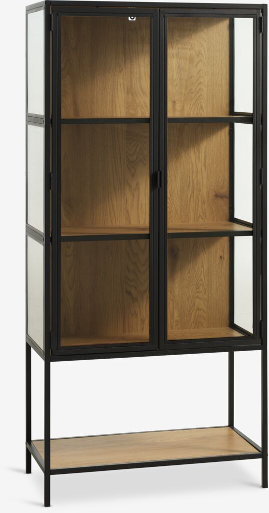 TRAPPEDAL Vitrinskåp TRAPPEDAL varm ekfärgat/svart