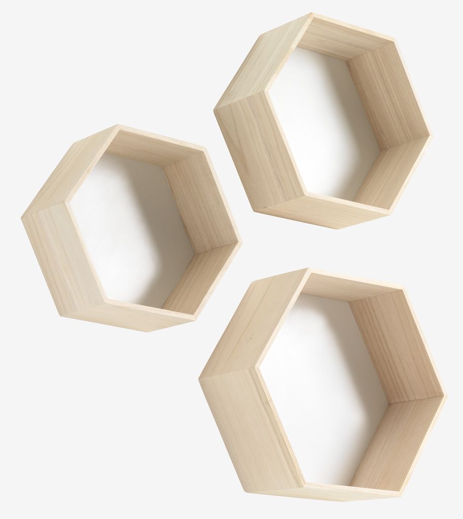 ILBRO Vägghylla ILBRO 3 st/förp natur/vit