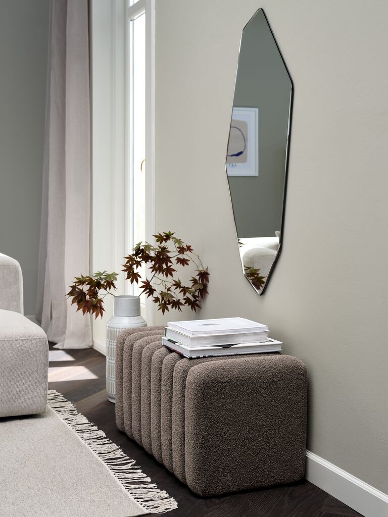 BISLEV Bänk BISLEV mörk sand tyg