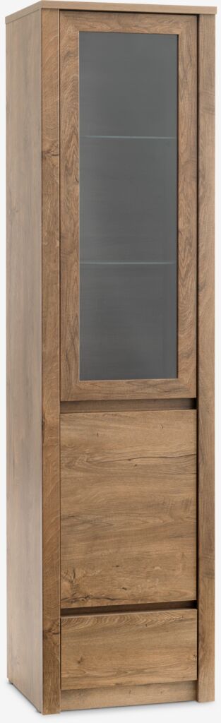 VEDDE Vitrinskåp VEDDE 1 dörr mörk vildekfärgat