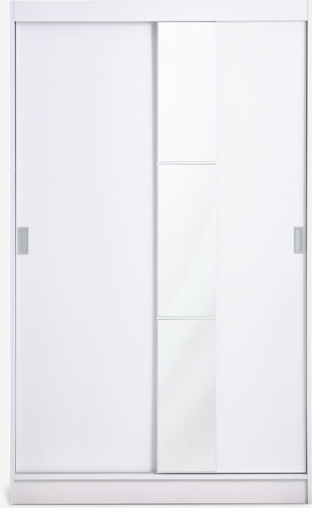 ODDER Garderob ODDER 120x201 2 skjutdörrar m/spegel vit