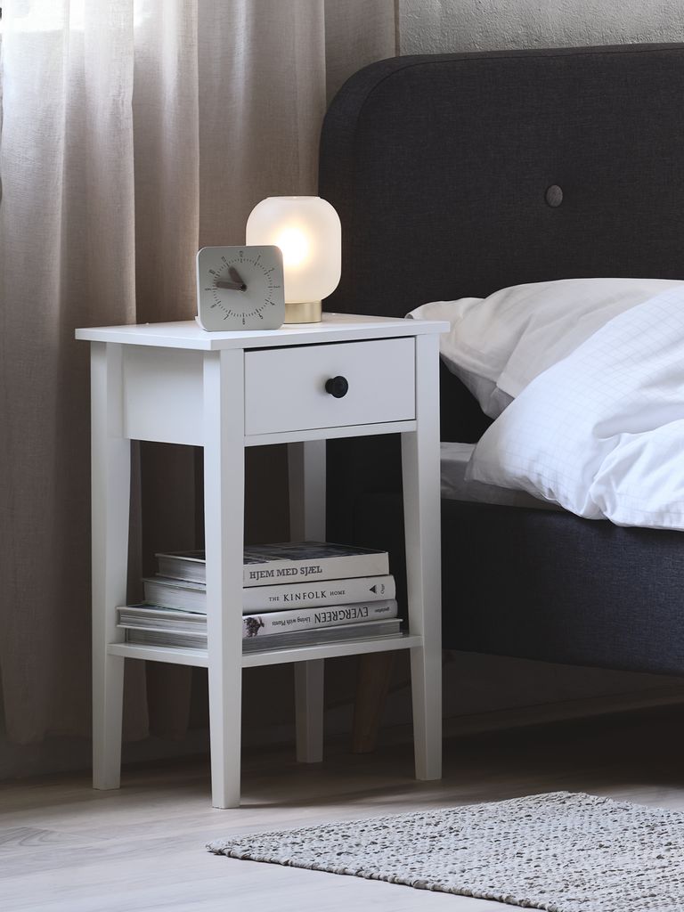 NORDBY Sängbord NORDBY 1 låda 1 hylla vit