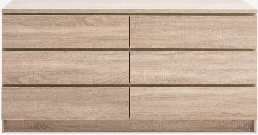 LIMFJORDEN Byrå LIMFJORDEN 3+3 lådor ljus ekfärgad