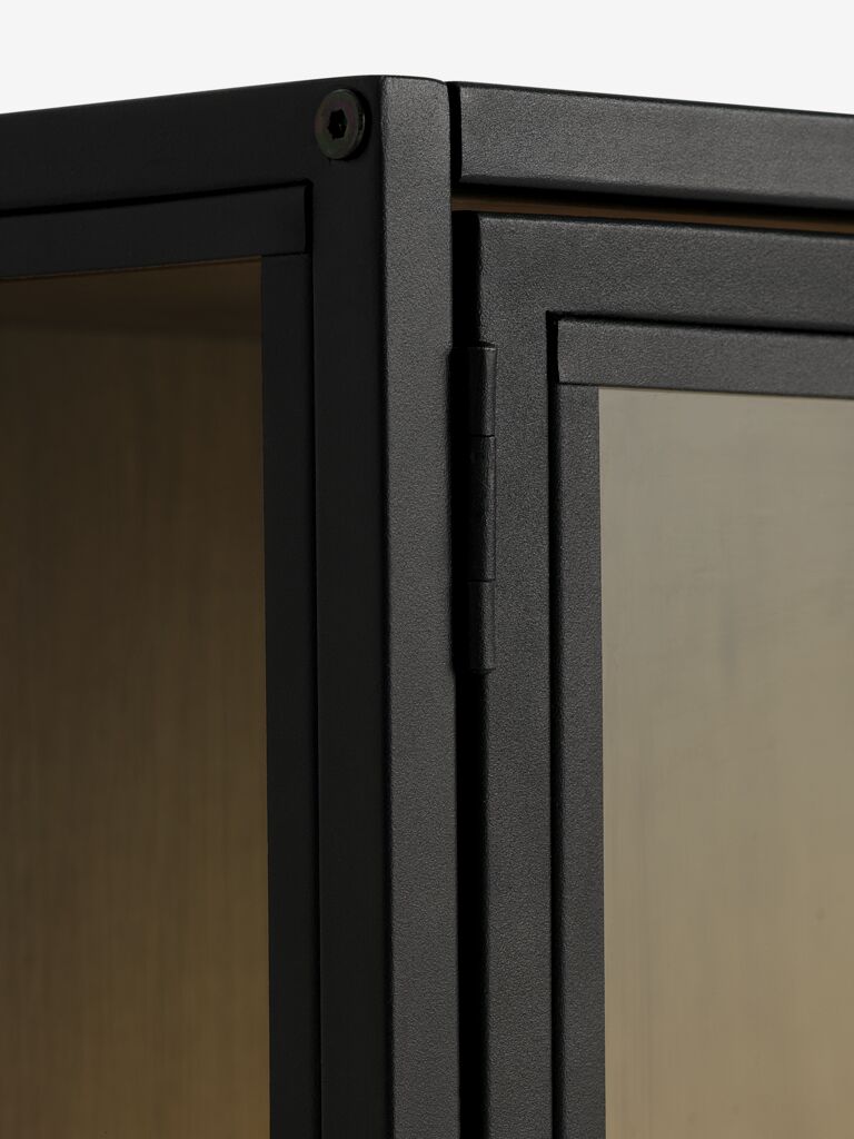 TRAPPEDAL Vitrinskåp TRAPPEDAL varm ekfärgat/svart