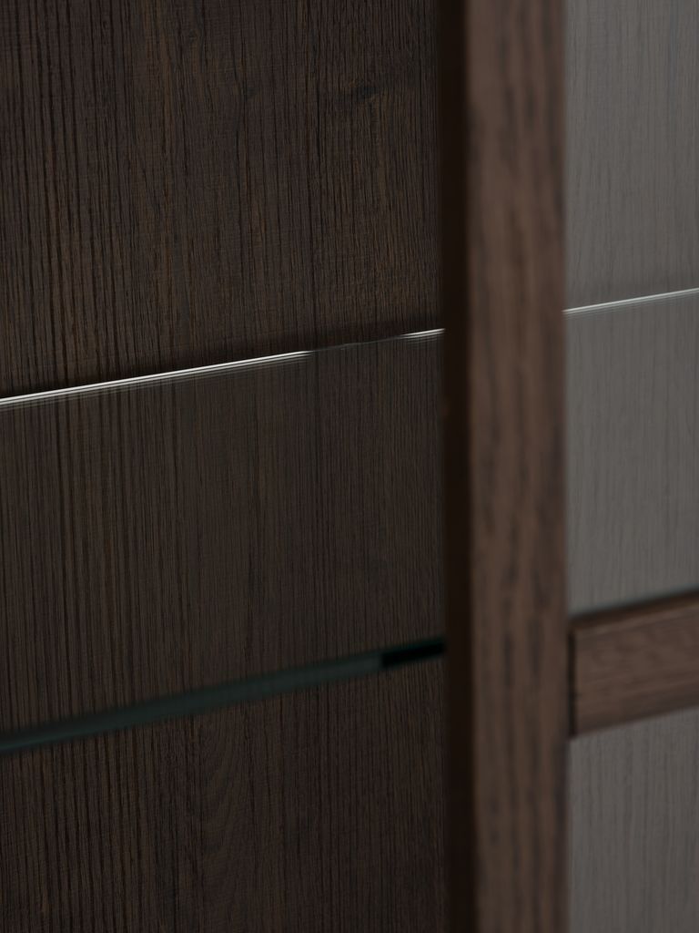 VESTERBY Vitrinskåp VESTERBY låg 2 dörrar mörk ek