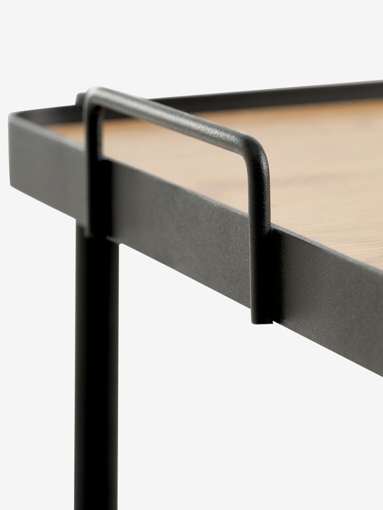 GANGSTED Rullbord GANGSTED 2 hyllor varm ekfärgat/svart