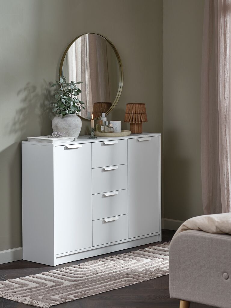 JENSLEV Skänk JENSLEV 2 dörrar 4 lådor vit