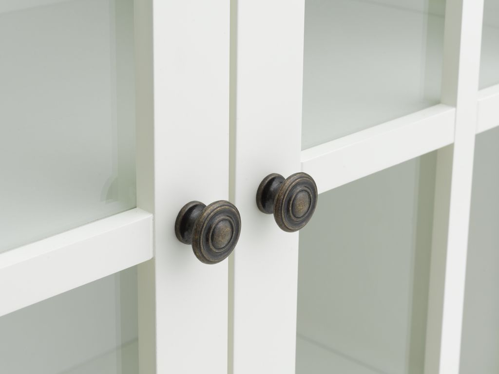 NORDBY Vitrinskåp NORDBY 2 dörrar 1 låda vit