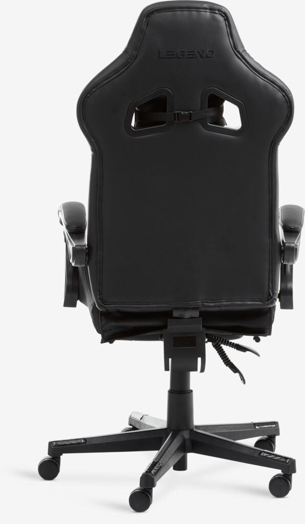 HALLUM Gamingstol HALLUM med benstöd svart konstläder