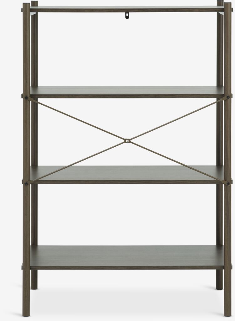 LINDVED Hyllenhet LINDVED 4 hyllor mörk ekfärgad