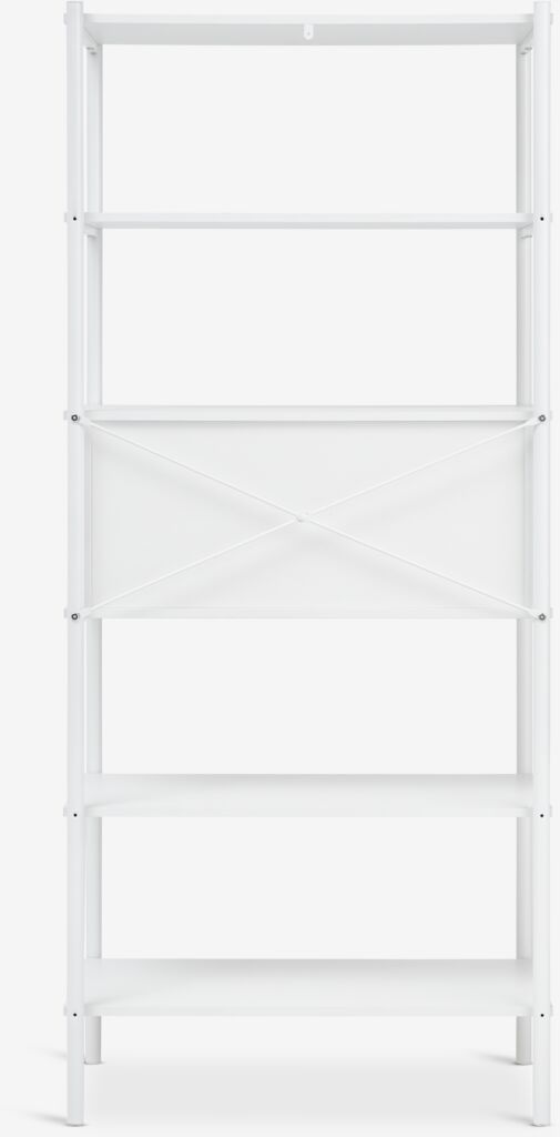 LINDVED Hyllenhet LINDVED 6 hyllor 2 dörrar vit